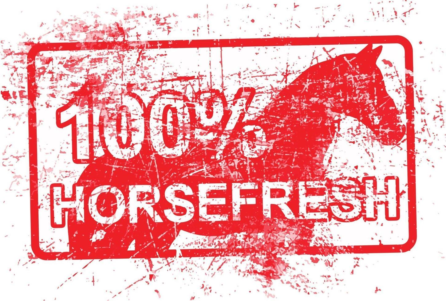 horsefresh - red rubber grungy stamp in rectangular vector