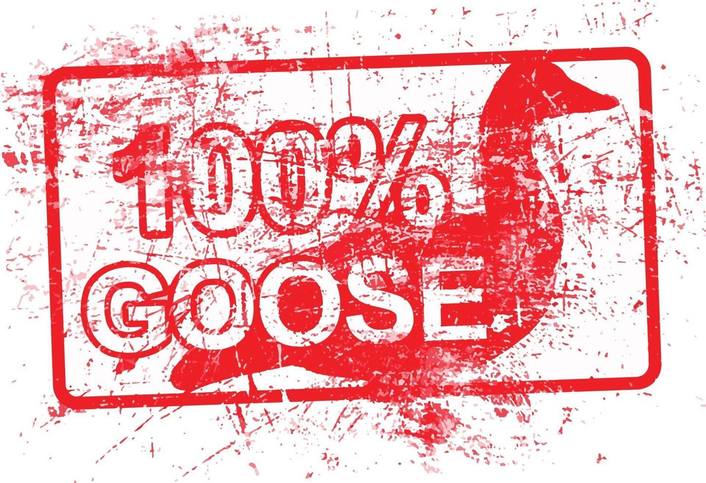 100 per cent goose - red rubber grungy stamp vector