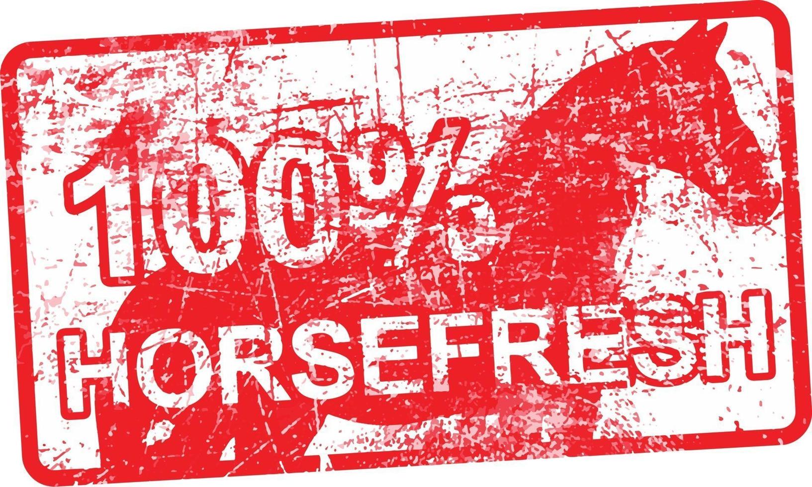 100% horsefresh - sello sucio sucio de goma roja vector