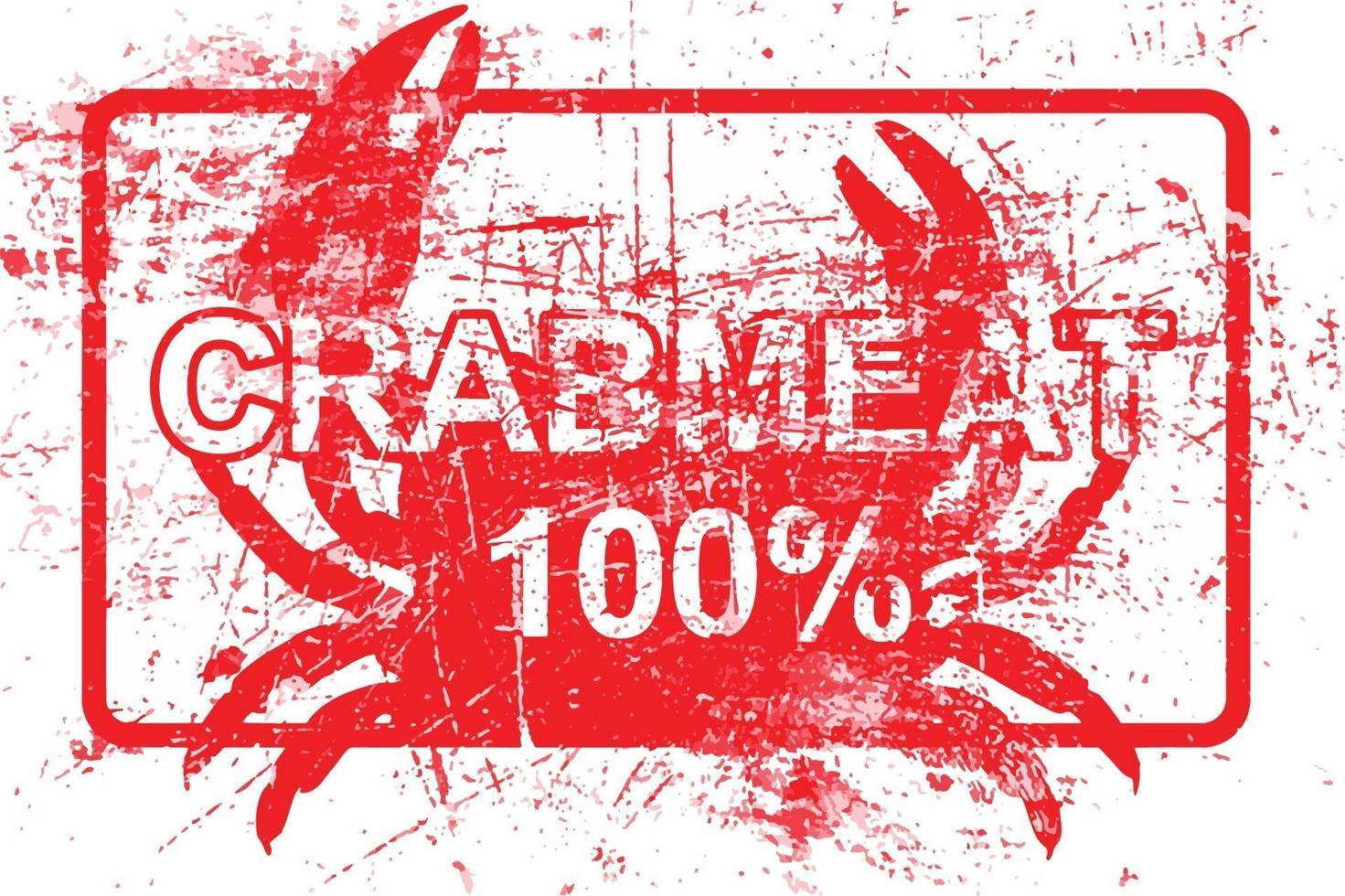 Meatcrab 100% - sello sucio de goma roja vector