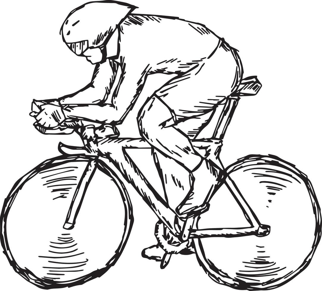 Track cycling competition - vector illustration sketch