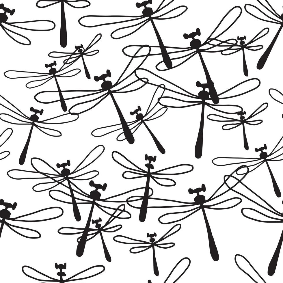 dragonfly seamless pattern design - vector illustration