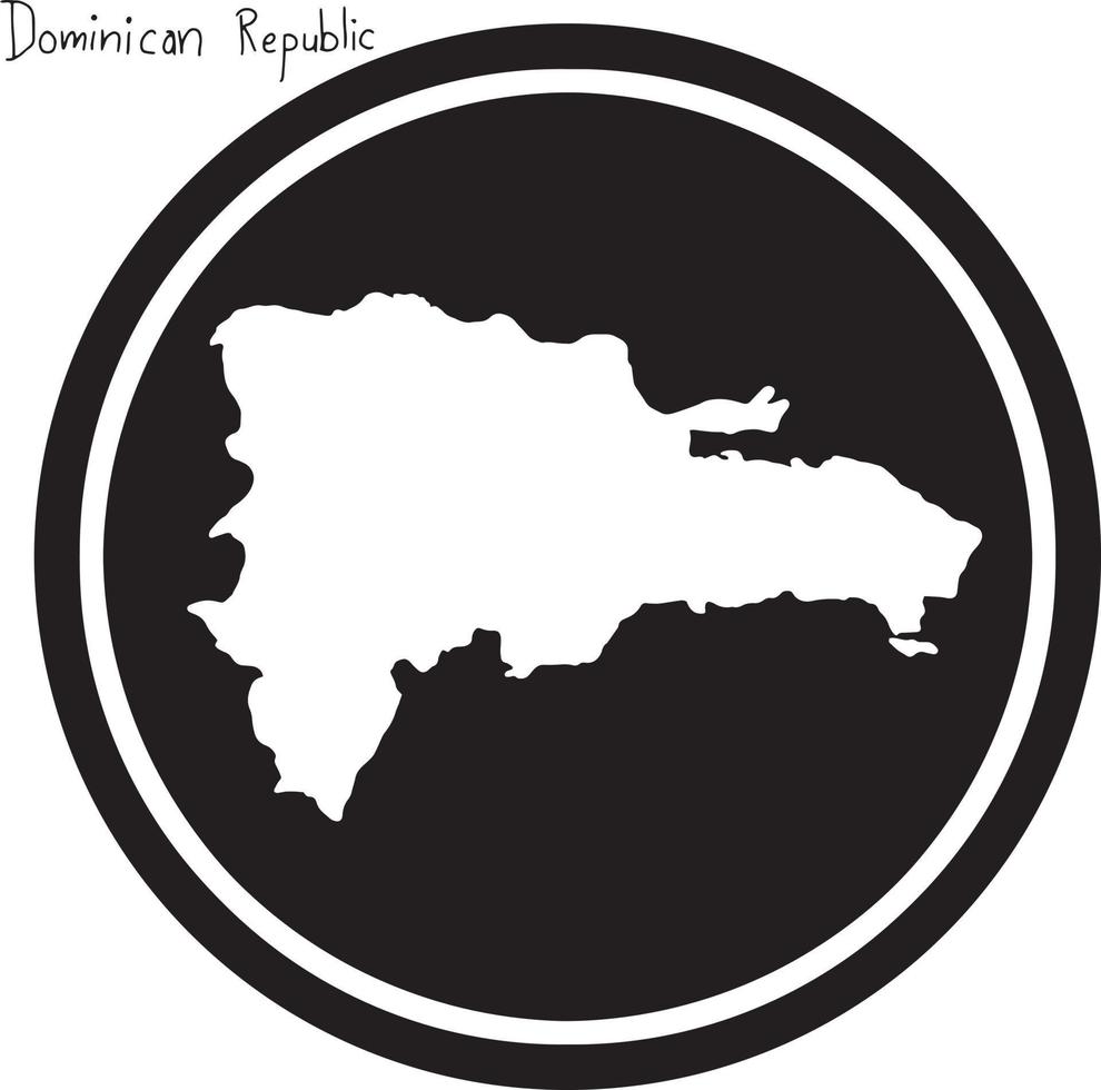 vector illustration white map of Dominican Republic