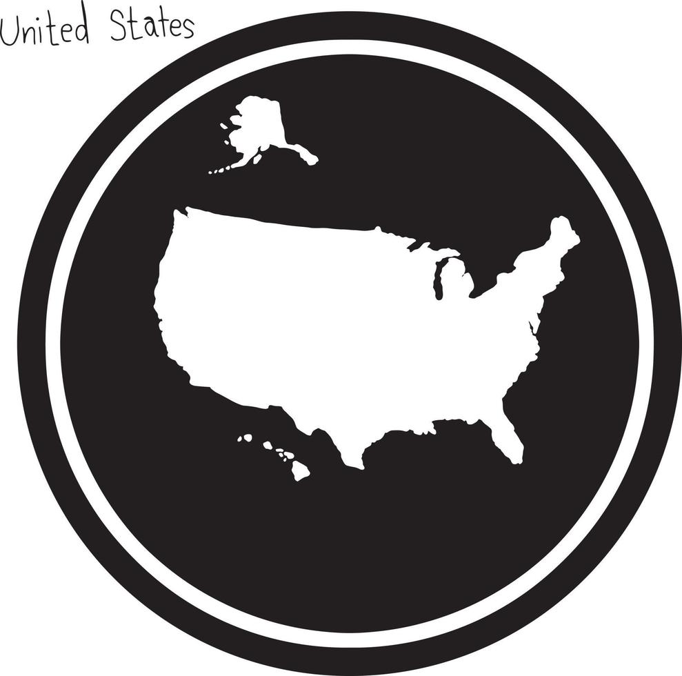 vector illustration white map of The United states