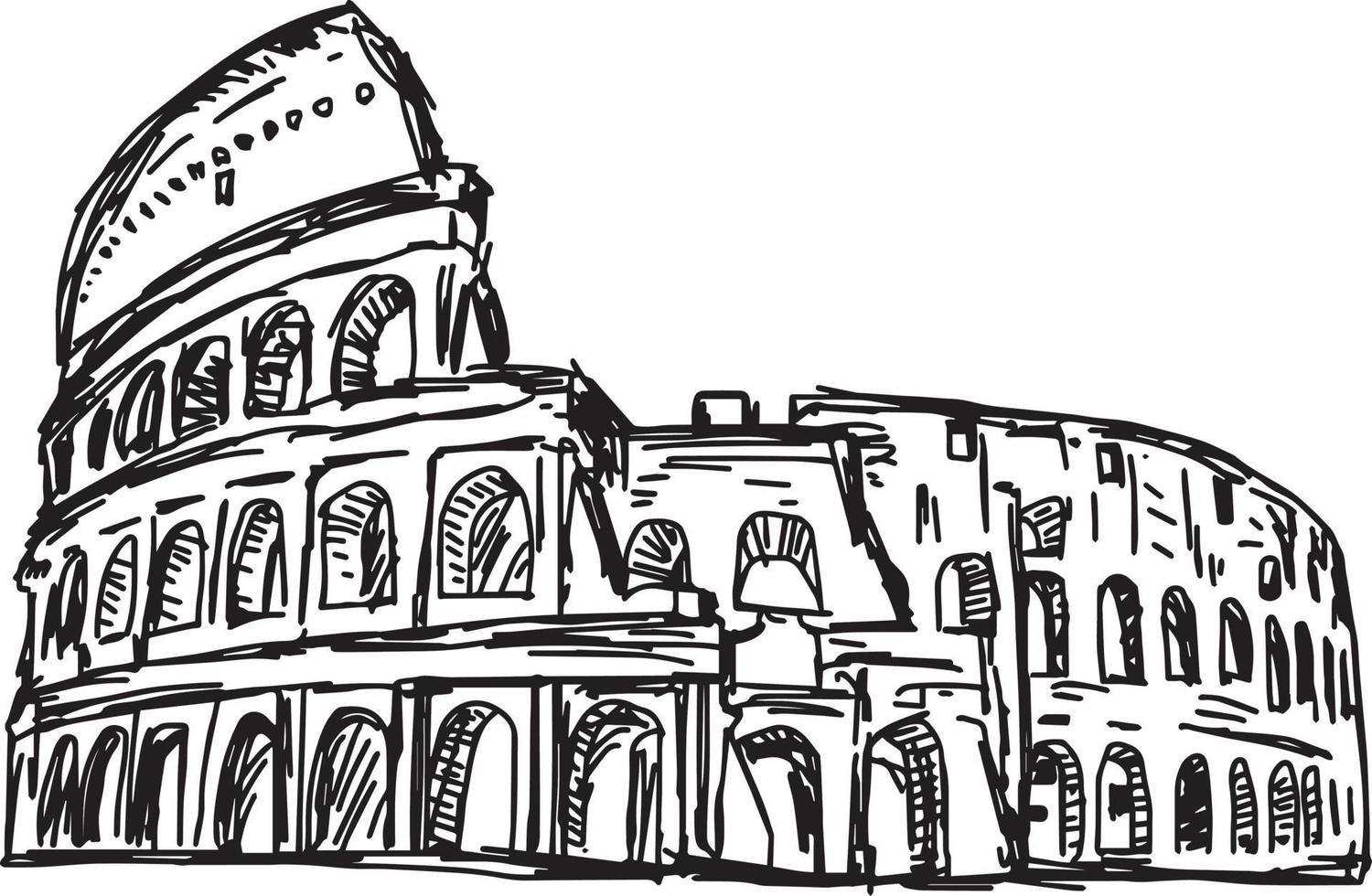 colosseum - vector illustration sketch hand drawn