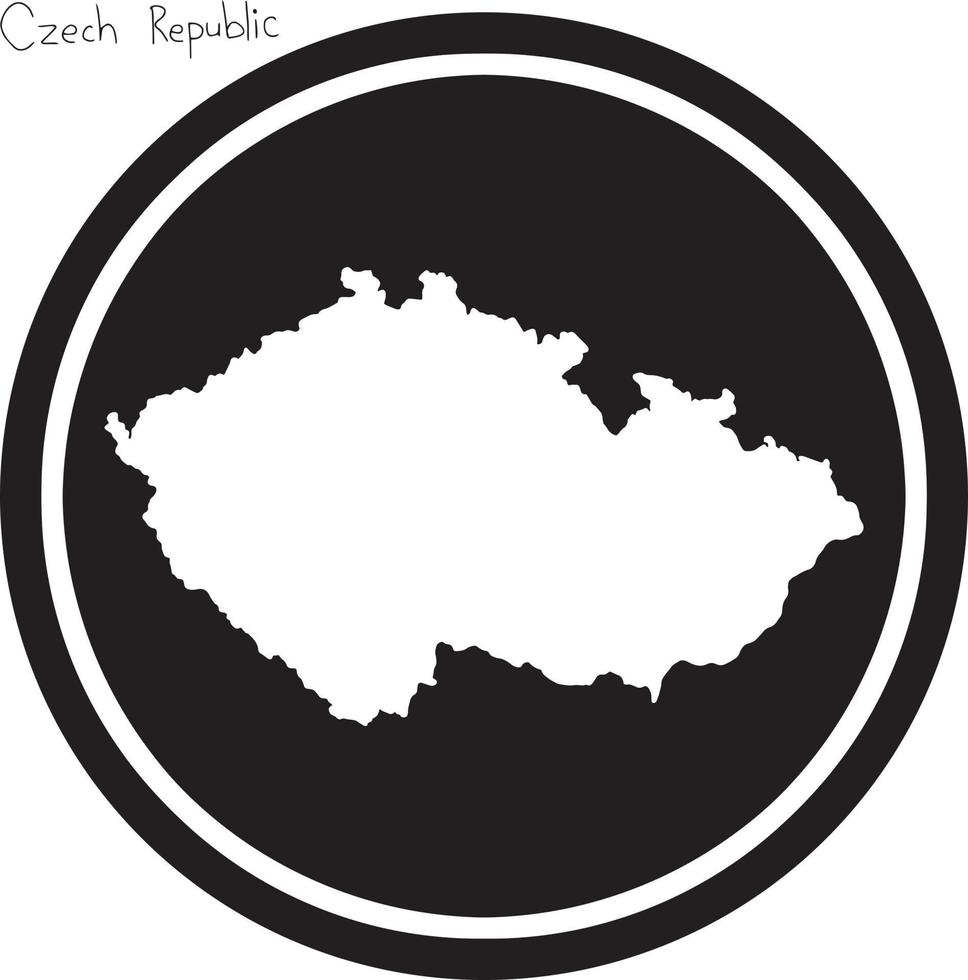 vector illustration white map of Czech Republic
