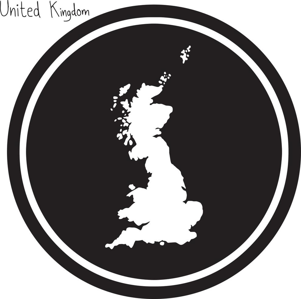 vector illustration white map of United Kingdom