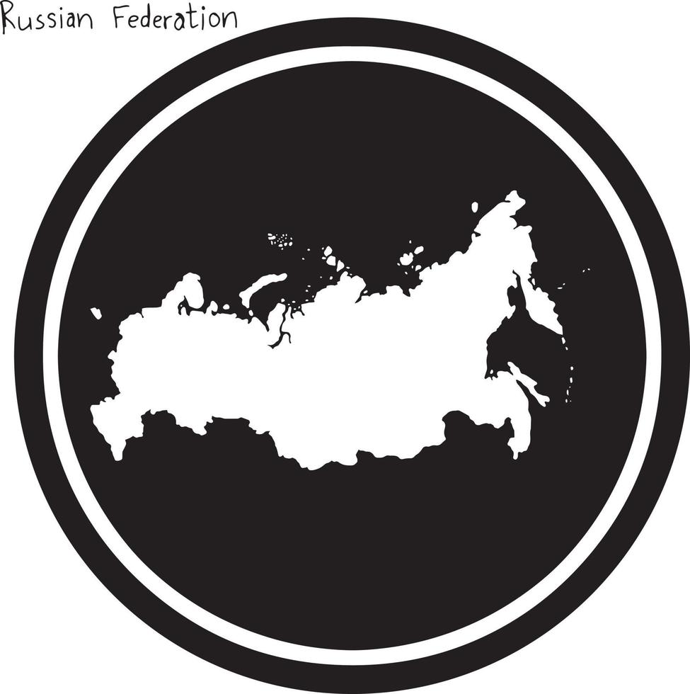 vector illustration white map of Russian Federation