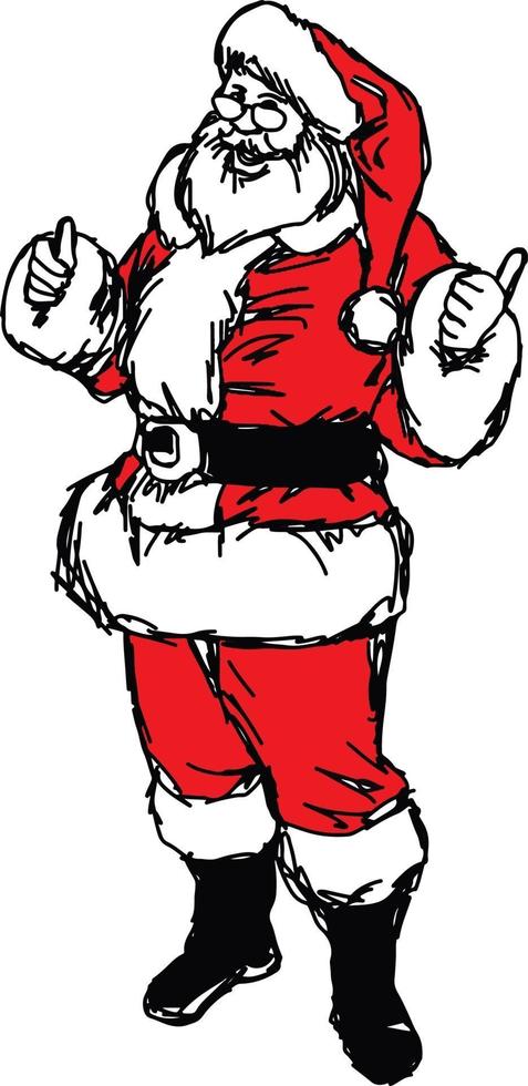 santa claus with thumb up vector illustration