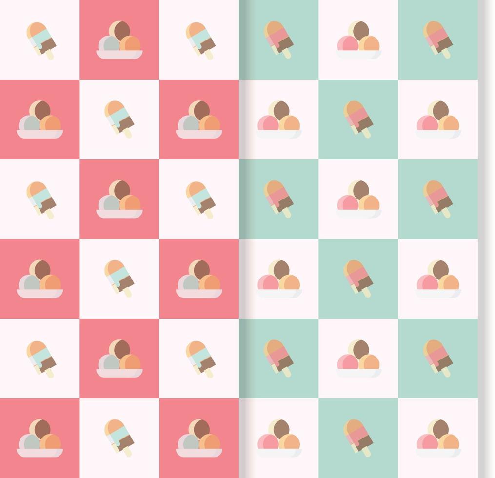 sweet colorful seamless pattern with ice-cream vector