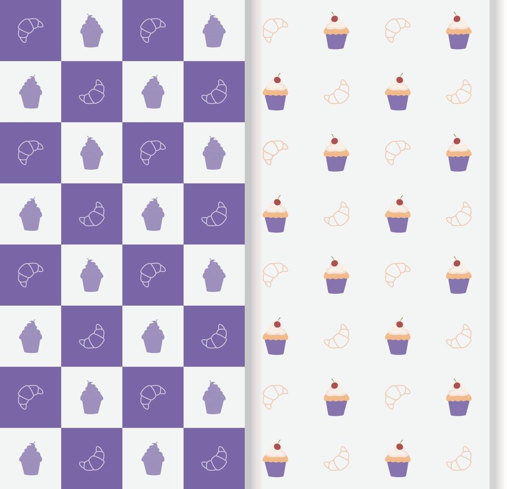 sweet colorful seamless pattern with dessert vector