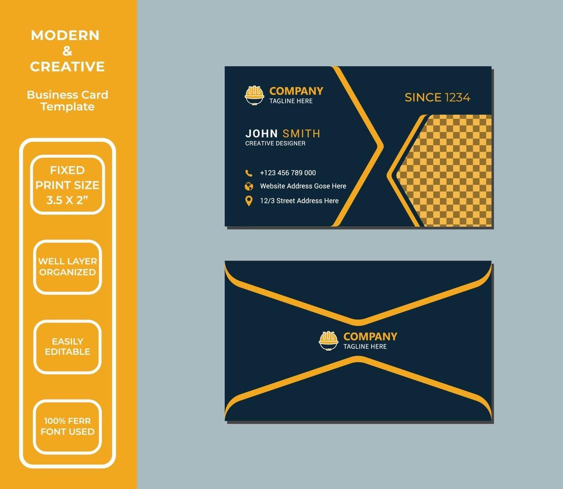 Construction Business Card Design Template vector