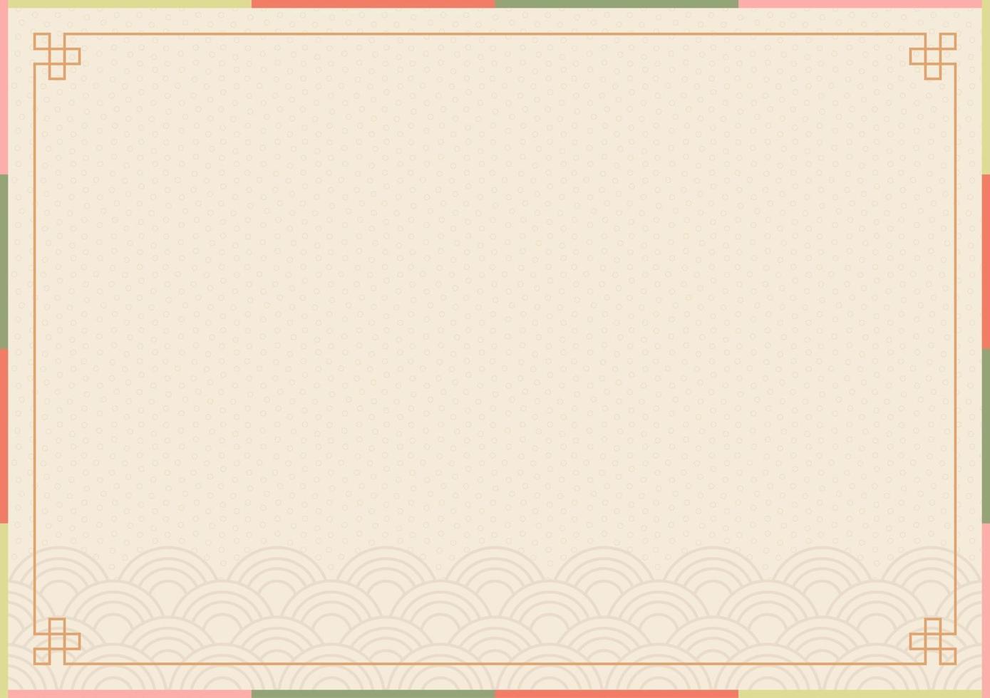 Korean traditional background frame ornament vector
