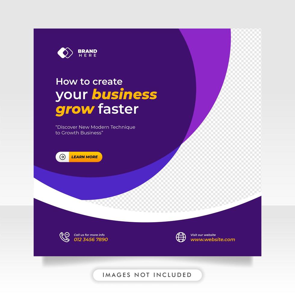 Digital marketing live webinar and business social media post template vector