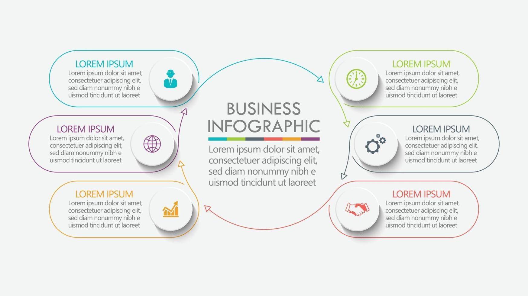 plantilla de infografía de círculo de negocios vector