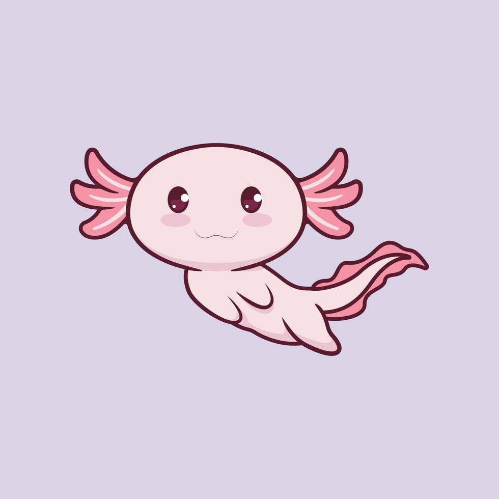 Diseño lindo del ejemplo del vector del axolotl