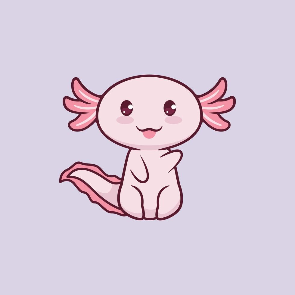 Cute axolotl vector illustration design