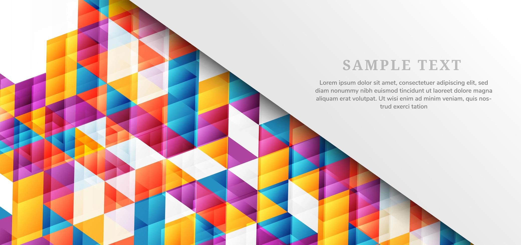 Template design abstract modern colorful triangles on white background vector