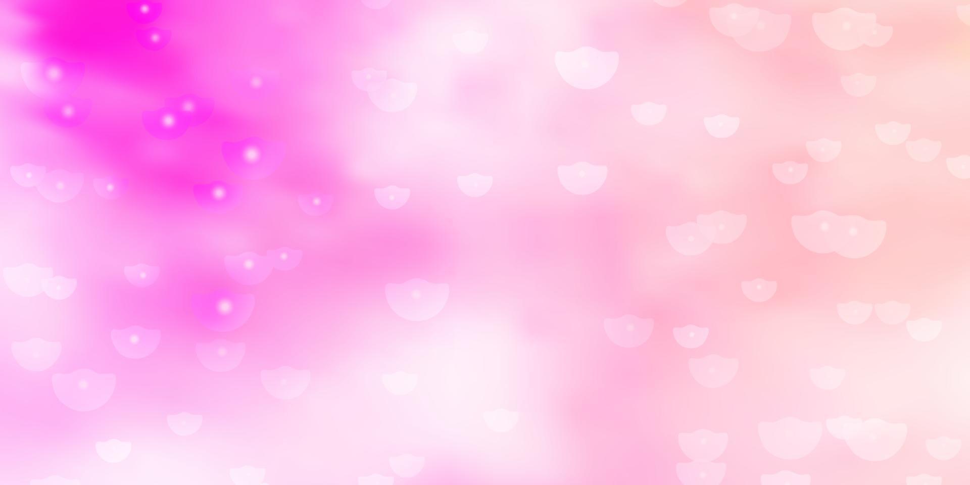 Light Pink vector template with neon stars.