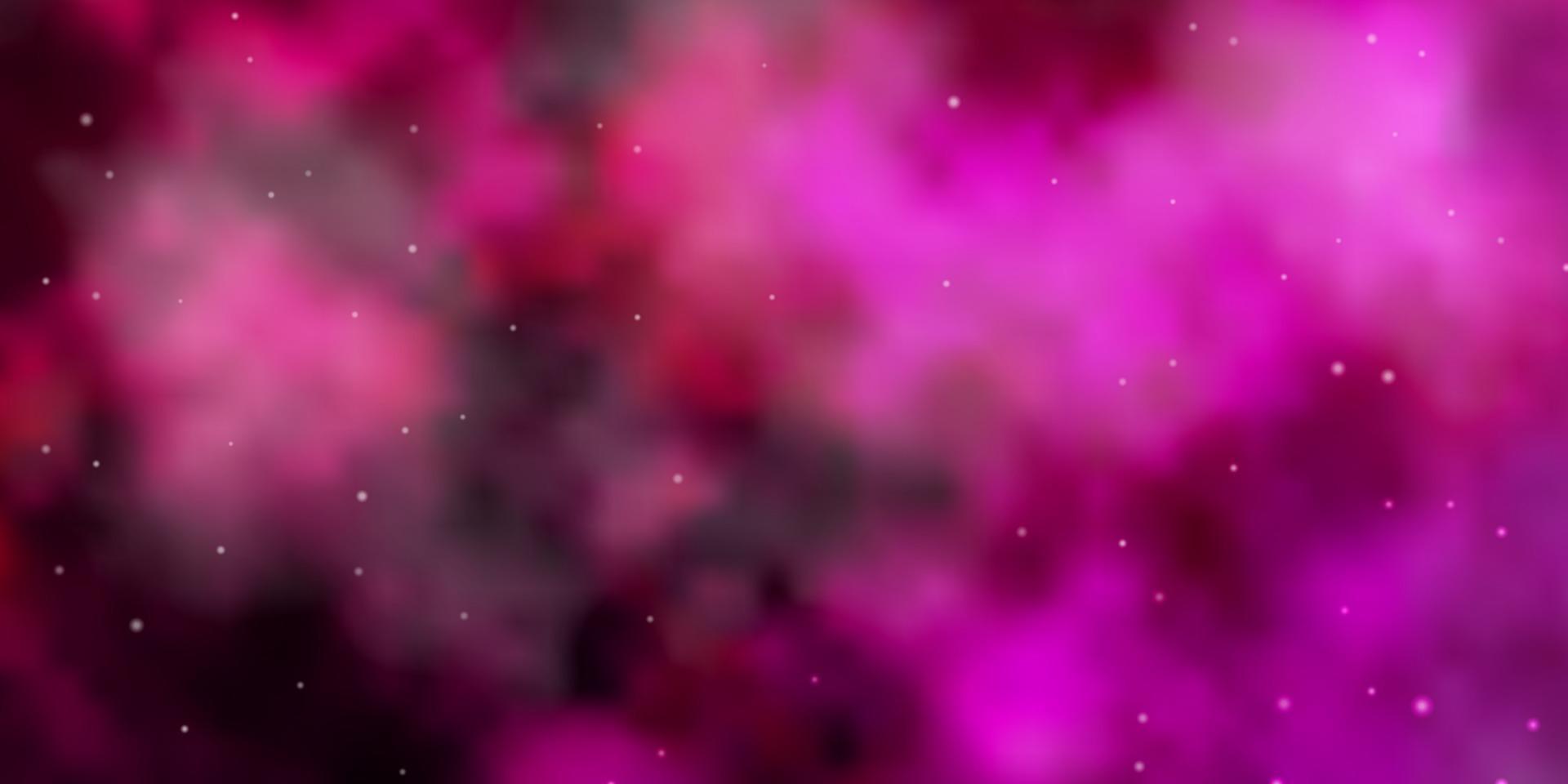 Dark Pink vector pattern with abstract stars.