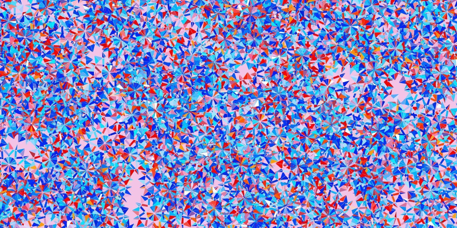 Light Blue, Red vector pattern with colored snowflakes.