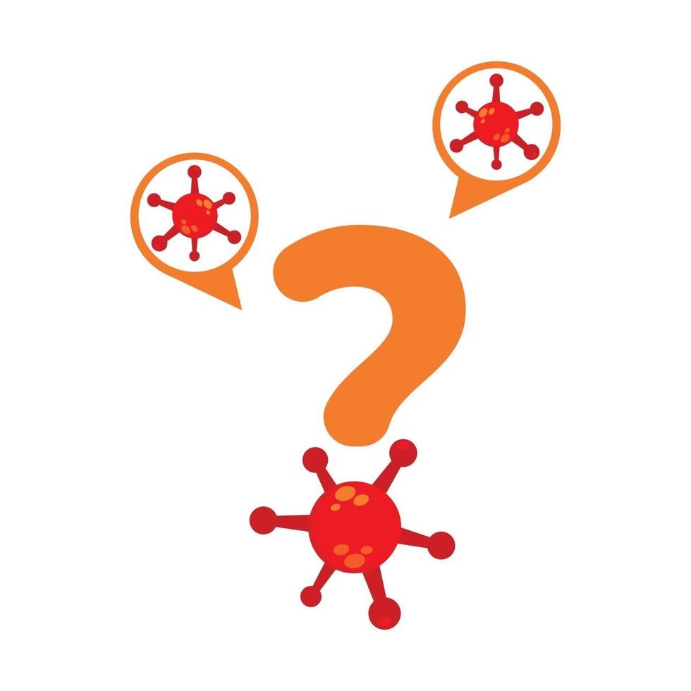 question mark symbol with virus illustration design. vector