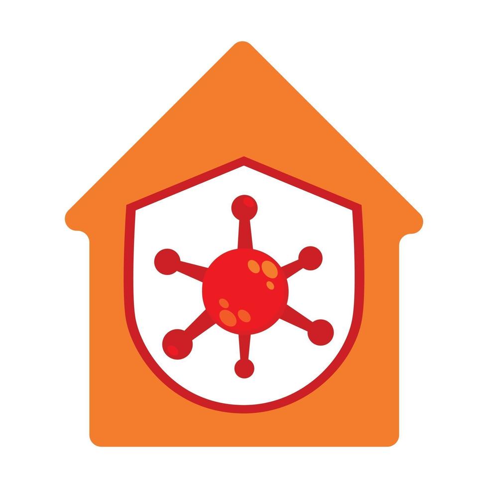 home with virus and shield, pandemic virus  illustration design. vector