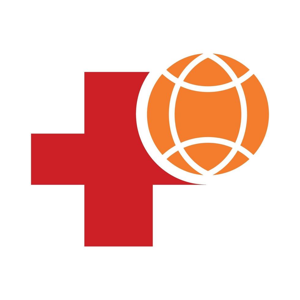 health symbol with globe, pandemic virus illustration design. vector