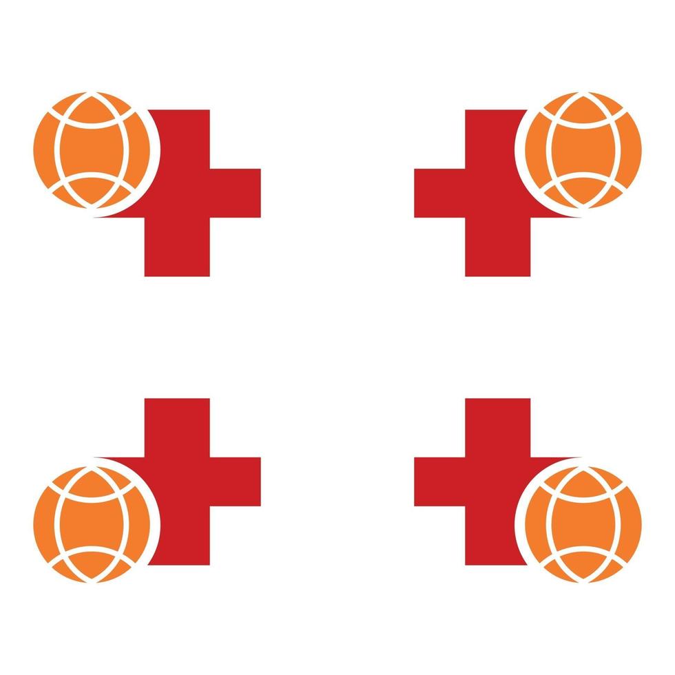 símbolo de salud con globo, diseño de ilustración de virus pandémico. vector