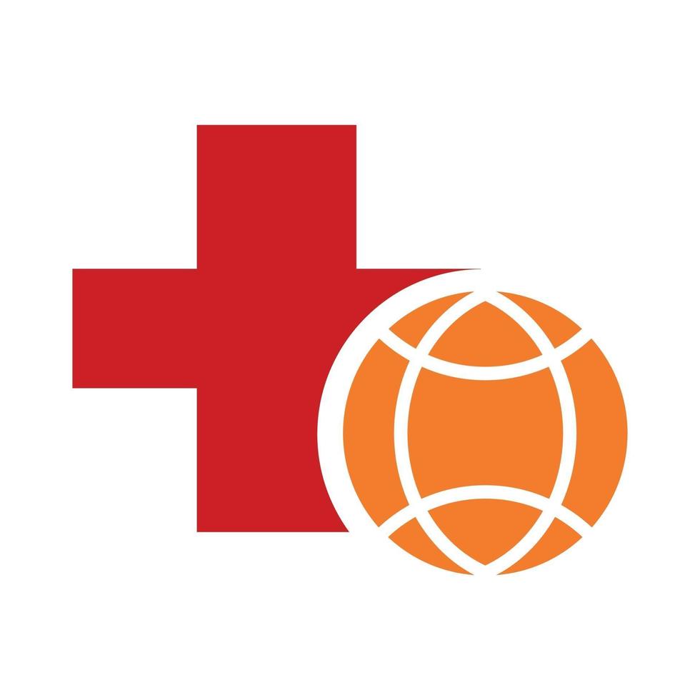 health symbol with globe, pandemic virus illustration design. vector
