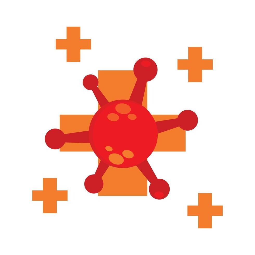 símbolo de salud con virus. diseño de ilustración de virus pandémico. vector