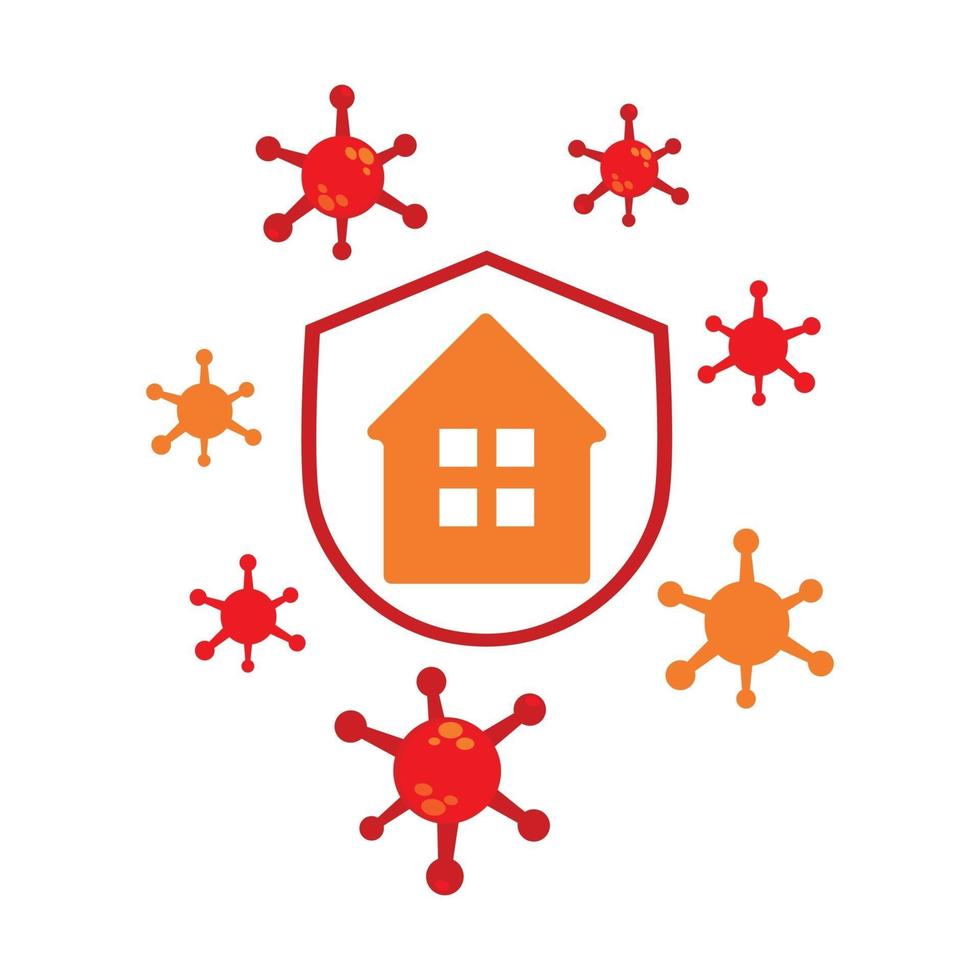 home with virus and shield, pandemic virus  illustration design. vector