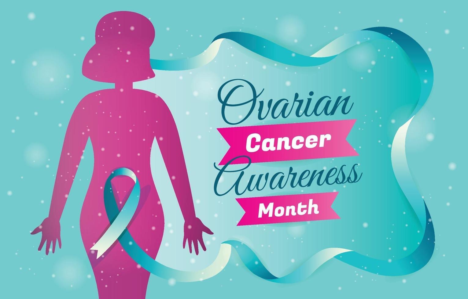 plantilla de fondo del mes de concientización sobre el cáncer de ovario vector