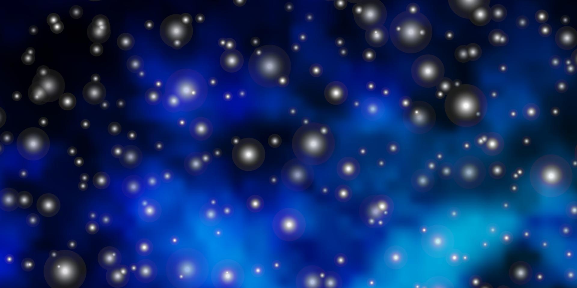 Dark BLUE vector texture with beautiful stars.