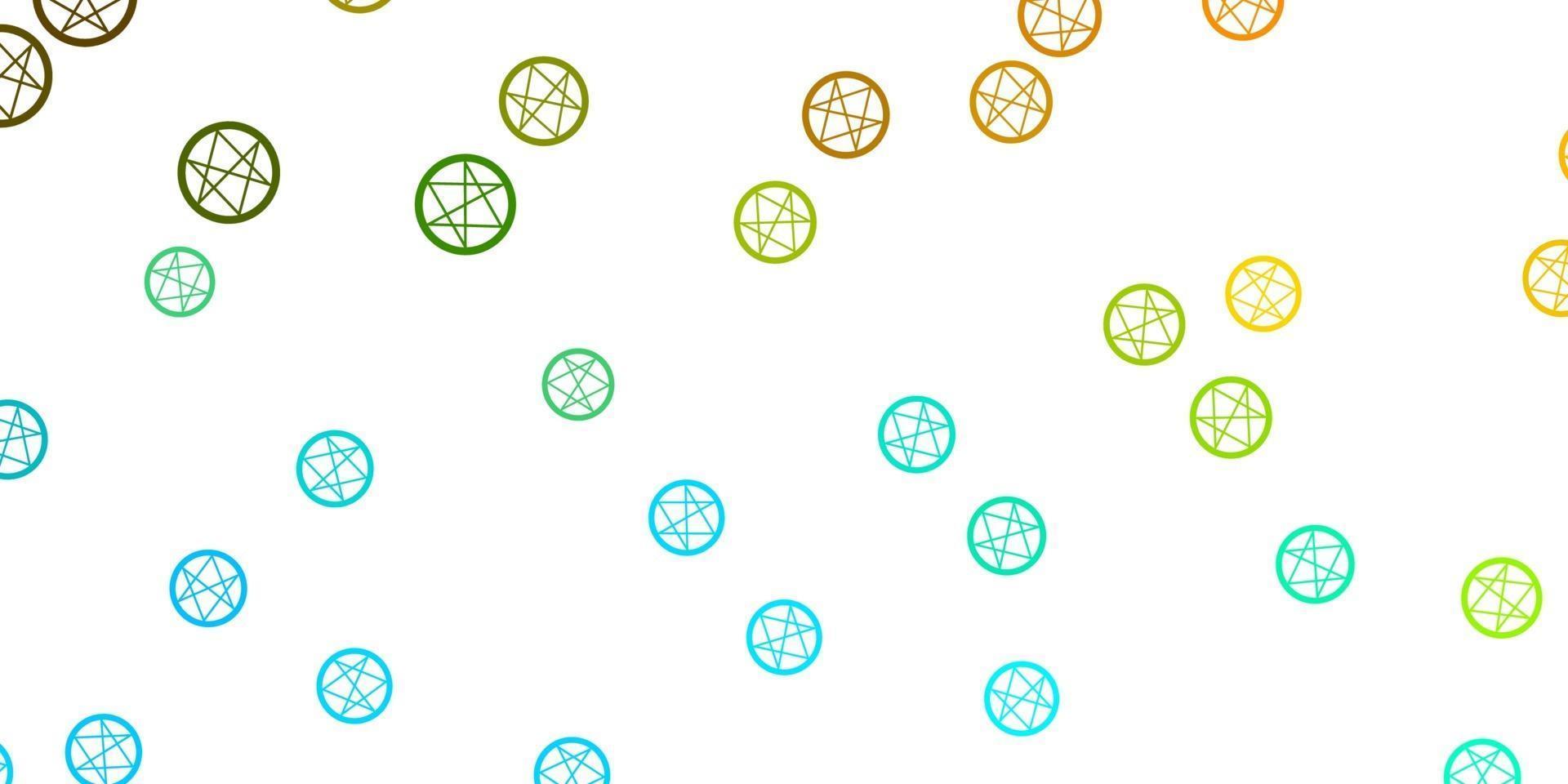 Light Blue, Yellow vector background with occult symbols.