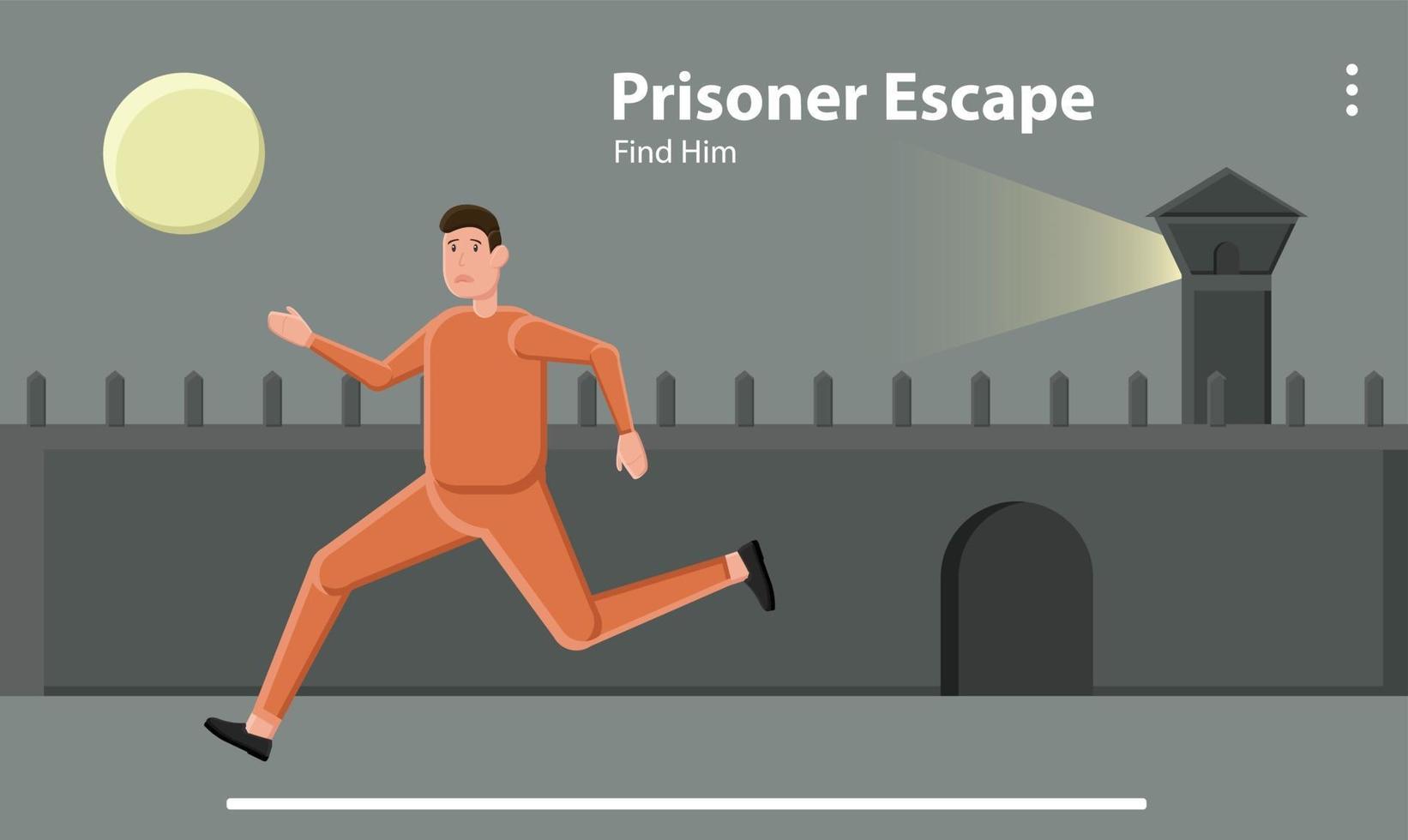 prisoner police city crime job prison escape criminal vector