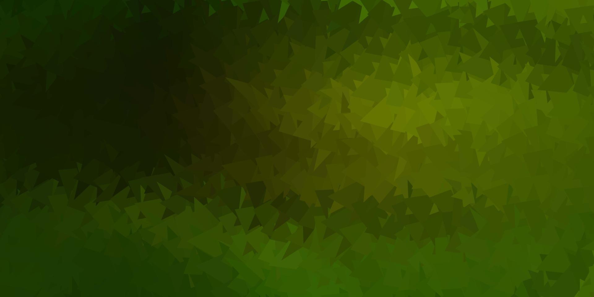 Dark green vector gradient polygon wallpaper.