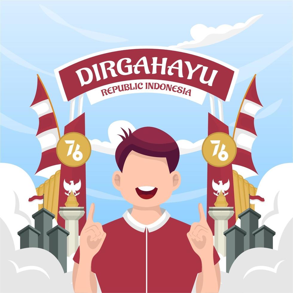 Celebration of Indonesia independence day on August 17. vector