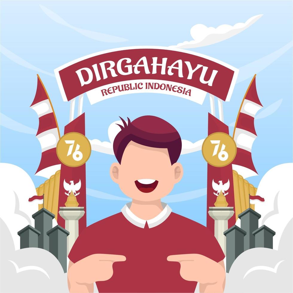 Celebration of Indonesia independence day on August 17. vector