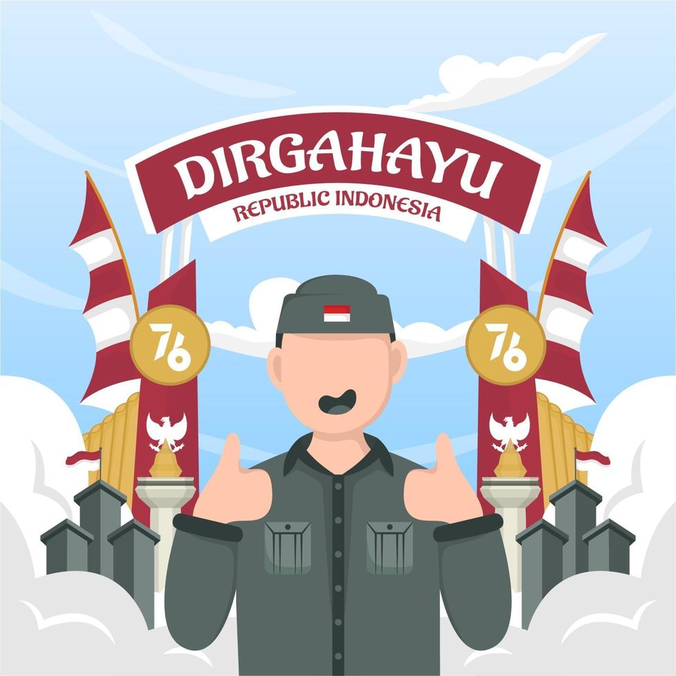 Celebration of Indonesia independence day on August 17. vector