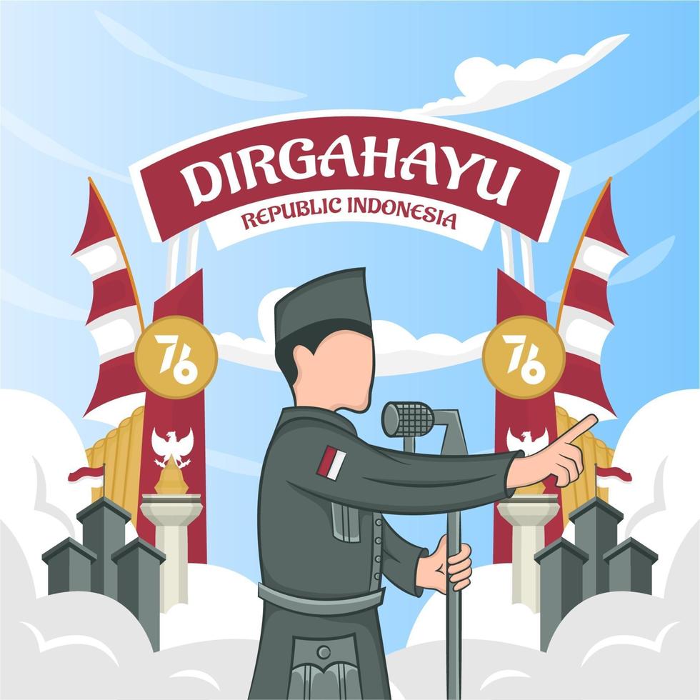 Celebration of Indonesia independence day on August 17. vector