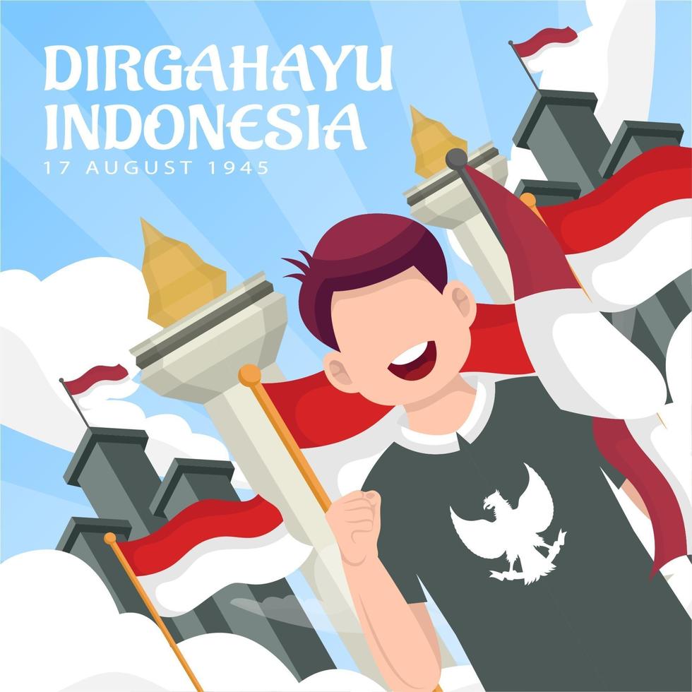 Celebration of Indonesia independence day on August 17. vector