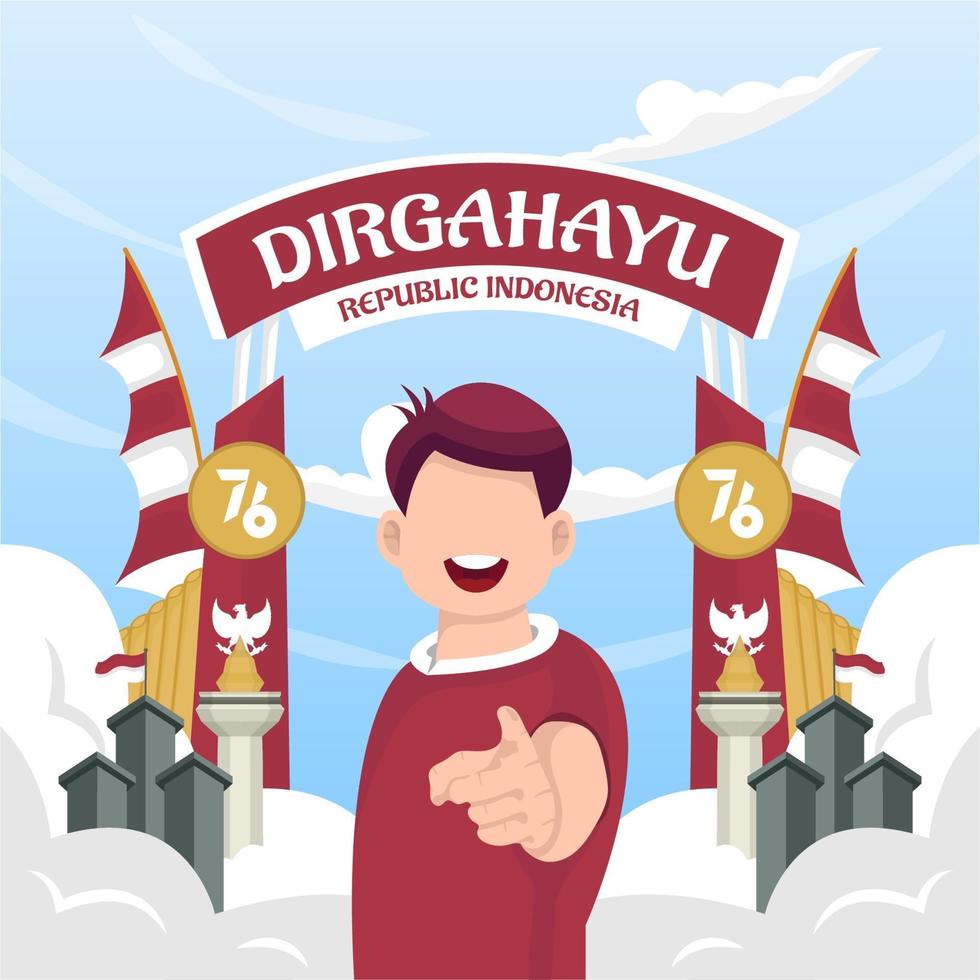 Celebration of Indonesia independence day on August 17. vector
