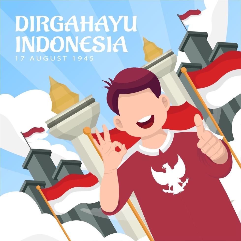 Celebration of Indonesia independence day on August 17. vector