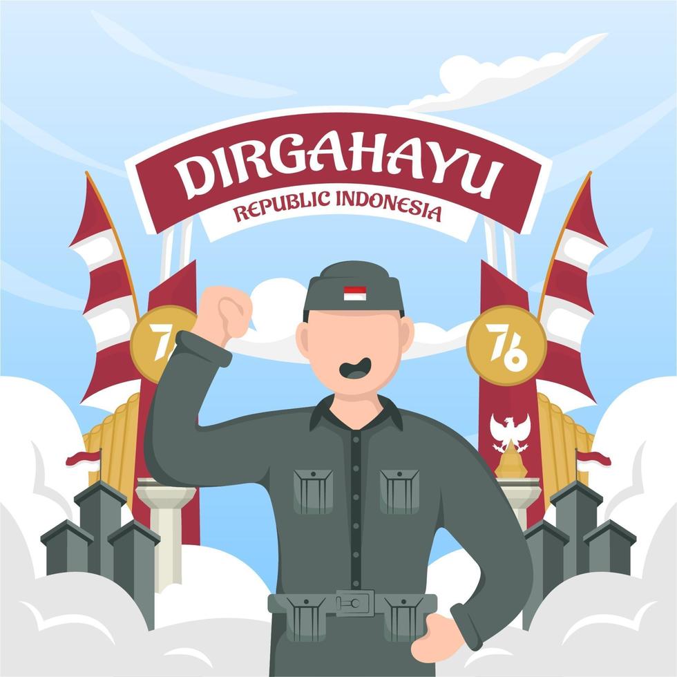 Celebration of Indonesia independence day on August 17. vector