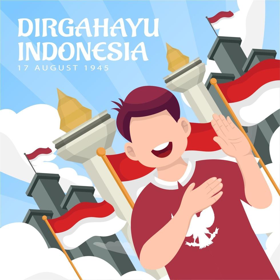 Celebration of Indonesia independence day on August 17. vector