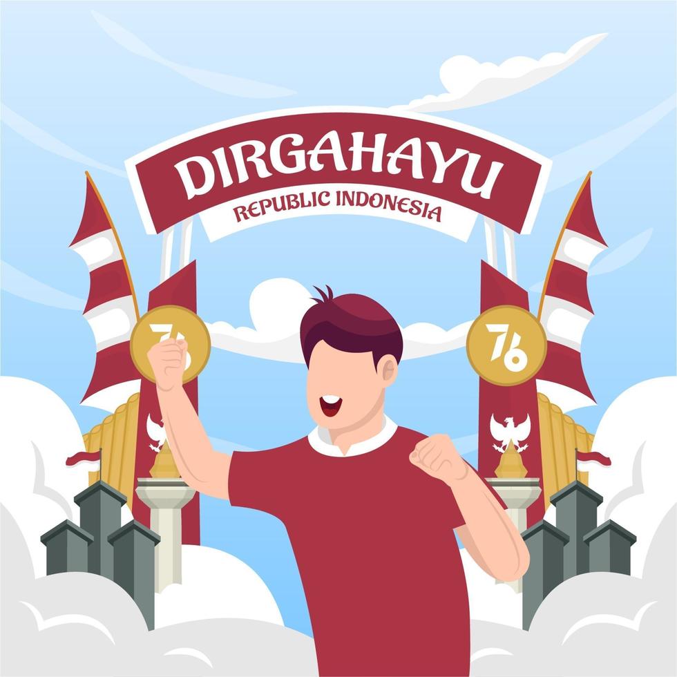 Celebration of Indonesia independence day on August 17. vector