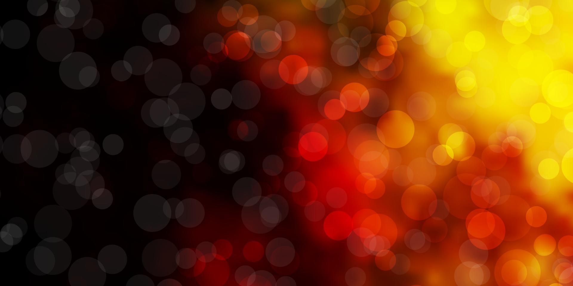Dark Red, Yellow vector template with circles.