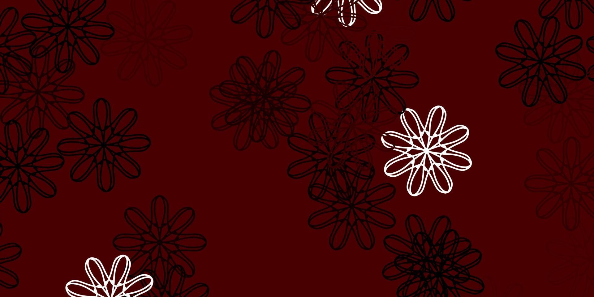 Light Brown vector doodle template with flowers.