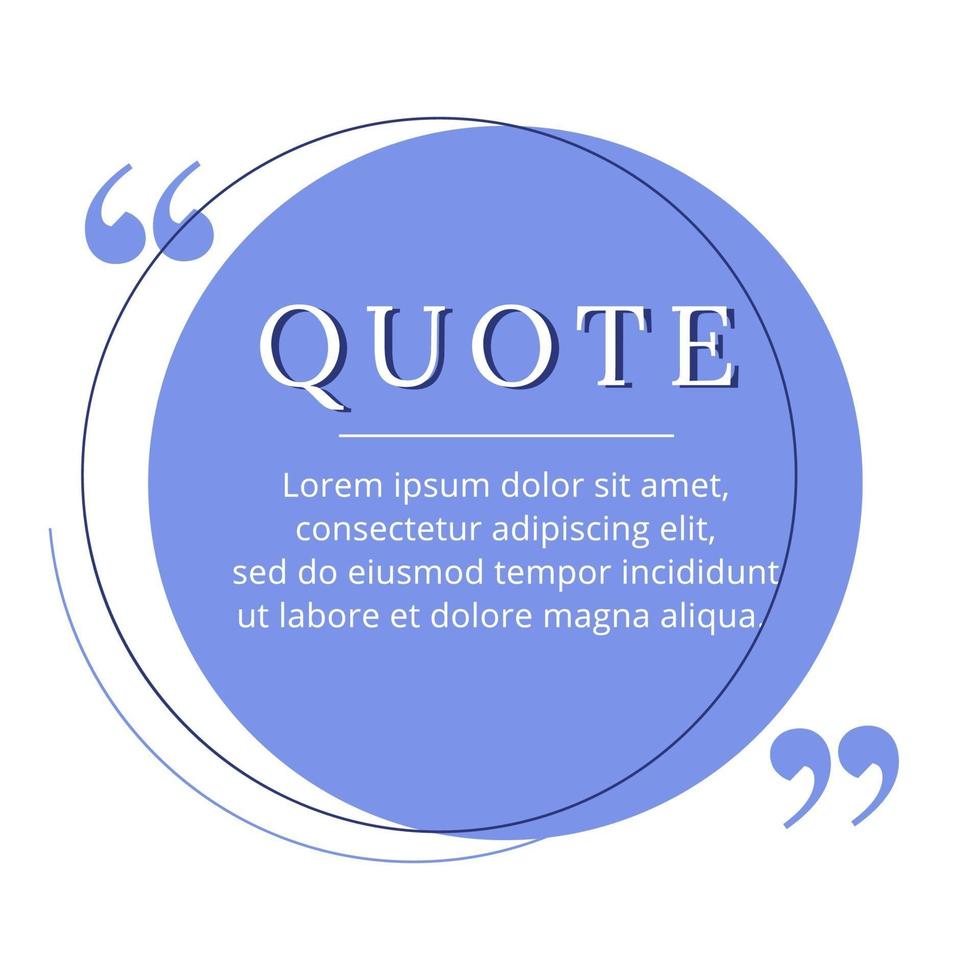 Quote blank frame vector template